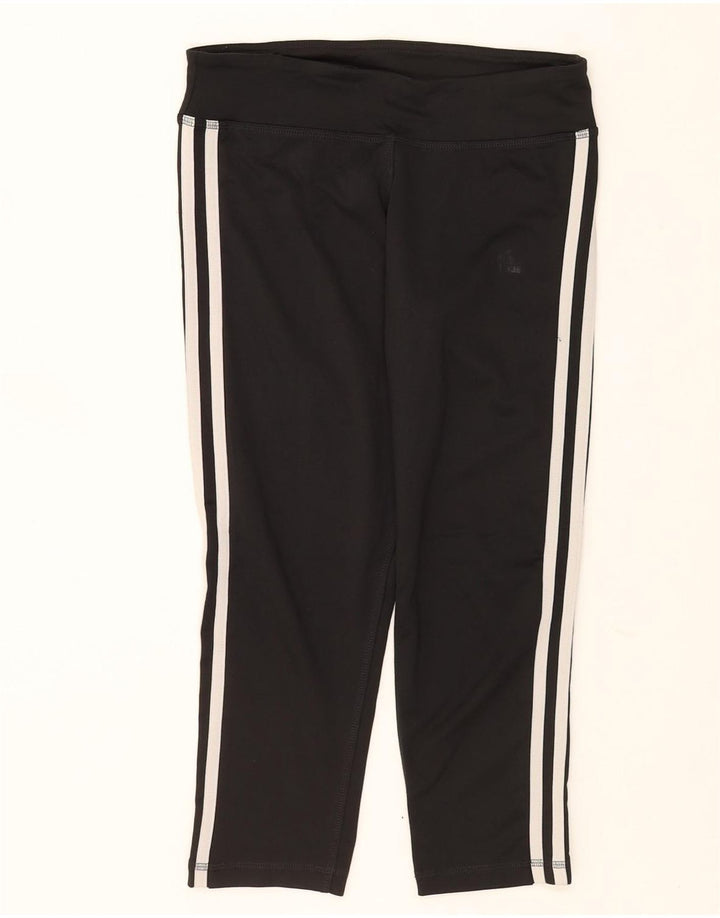 ADIDAS Womens Climalite Capri Leggings UK 8/10 Pequeno Poliéster Preto