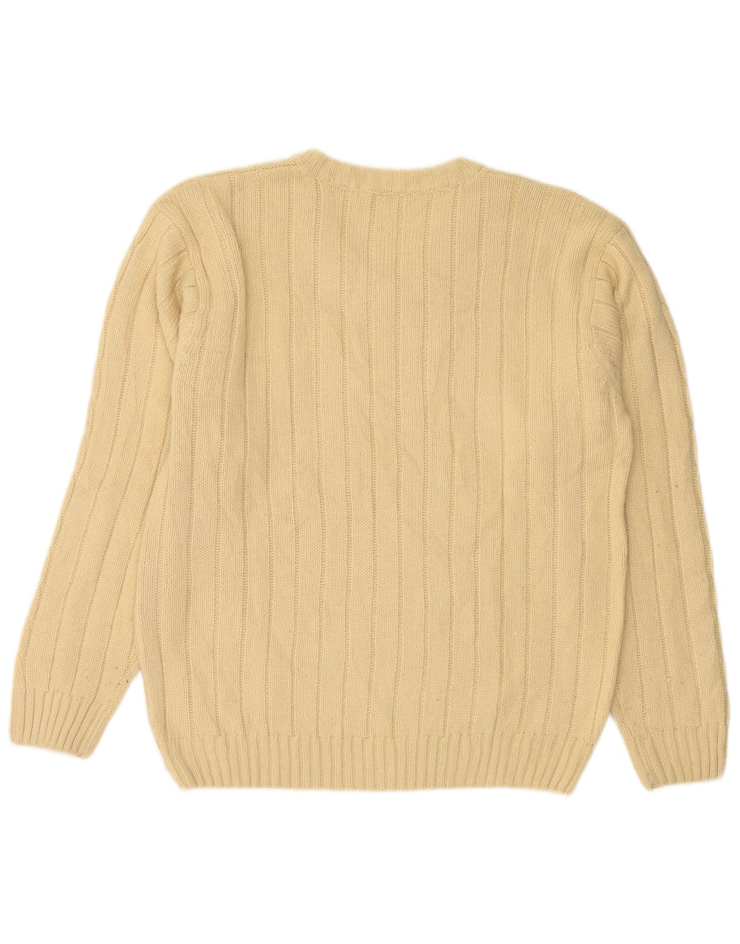 Suéter masculino VINTAGE com decote em V XL bege acrílico