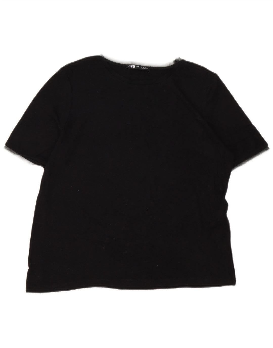 Camiseta feminina Zara UK 12 viscose preta média