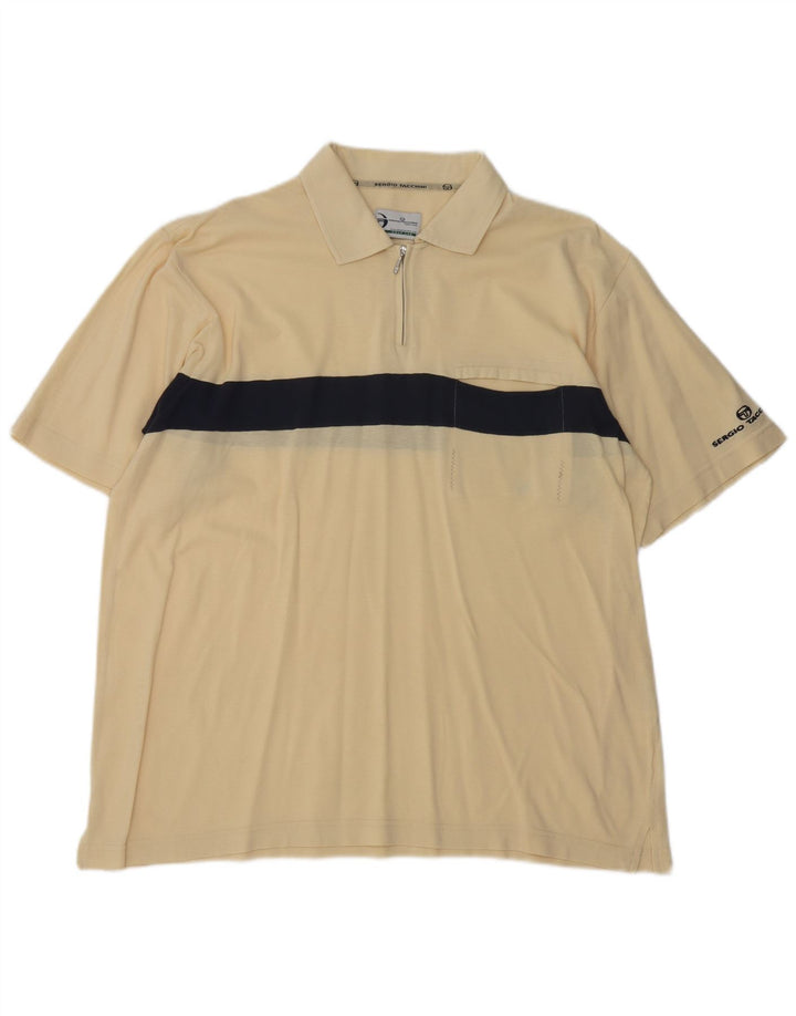 Camisa polo masculina Sergio Tacchini XL amarelo colorblock algodão