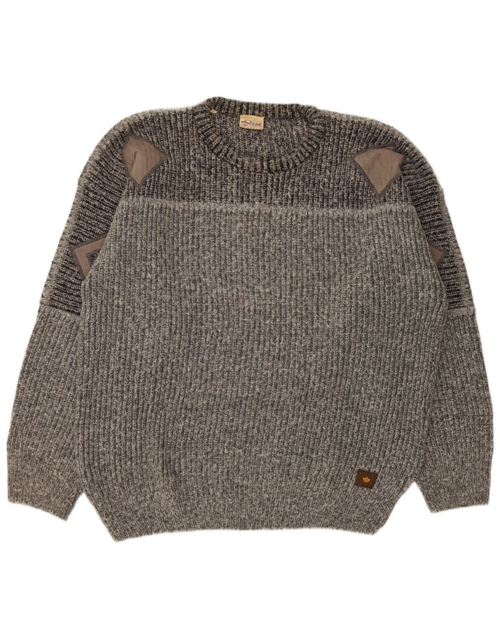Suéter masculino FIUME com gola redonda 2XL cinza colorblock acrílico