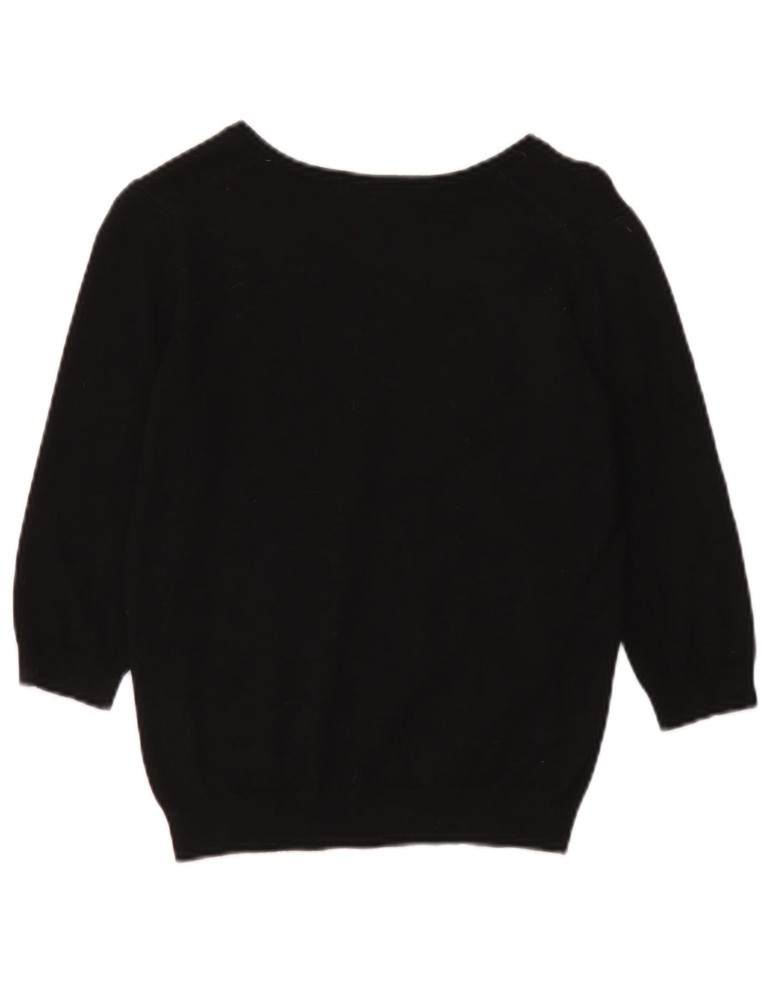 Suéter feminino Marks & Spencer com decote em V e gola V Reino Unido 14 médio preto