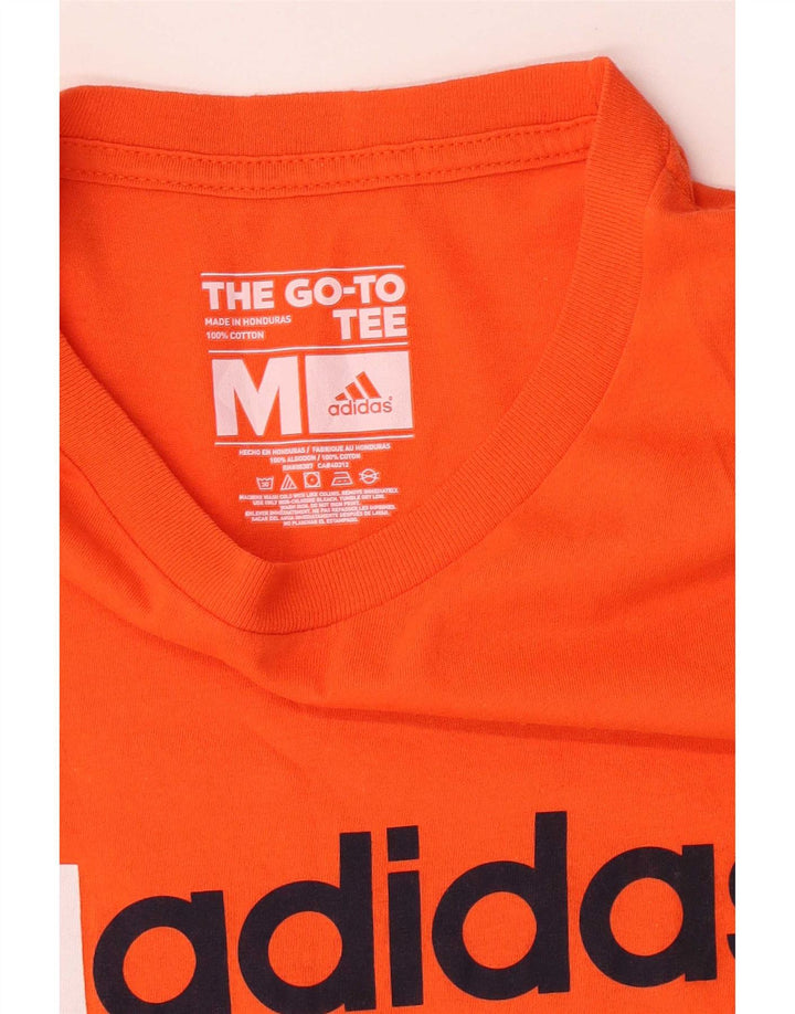 Adidas Mens Graphic T-Shirt Top Médio Algodão Laranja