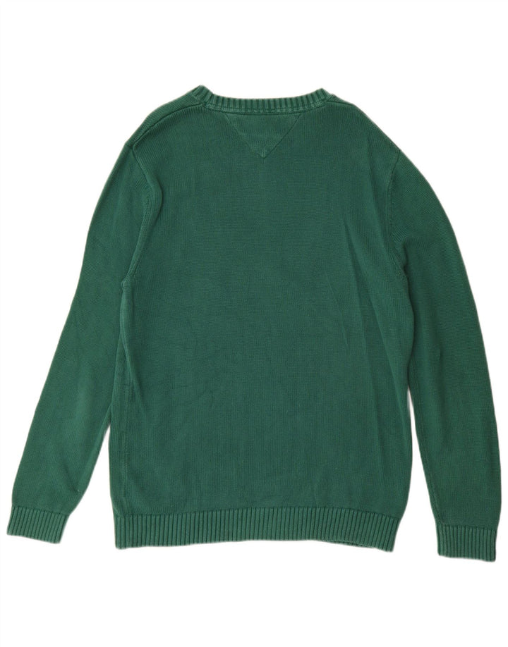 Suéter masculino TOMMY HILFIGER com gola redonda, algodão verde médio
