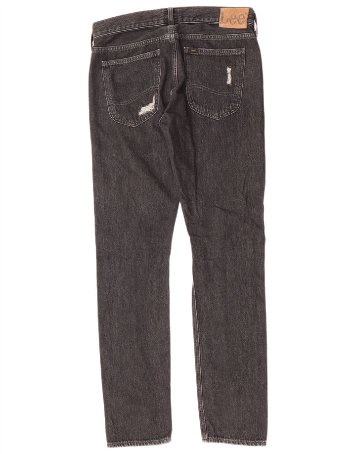 Lee Mens Distressed Slim Jeans W31 L32 Algodão Cinza