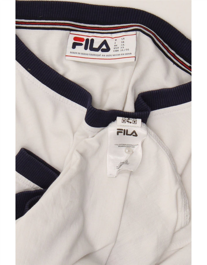 Camiseta masculina Fila Top XL algodão branco