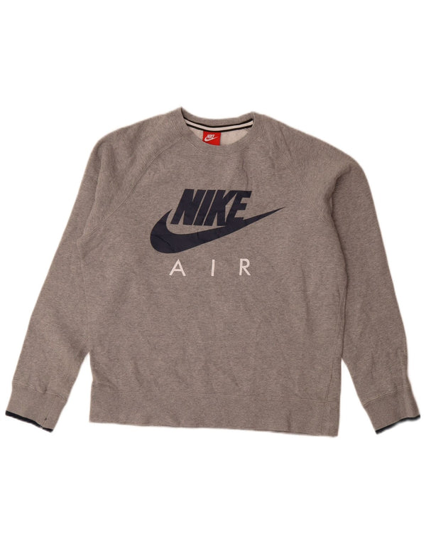 Moletom gráfico masculino Nike Jumper cinza médio algodão manchado