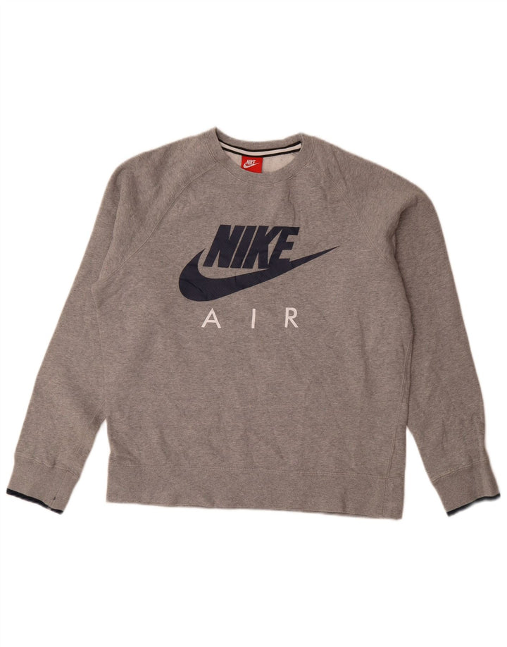 Moletom gráfico masculino Nike Jumper cinza médio algodão manchado