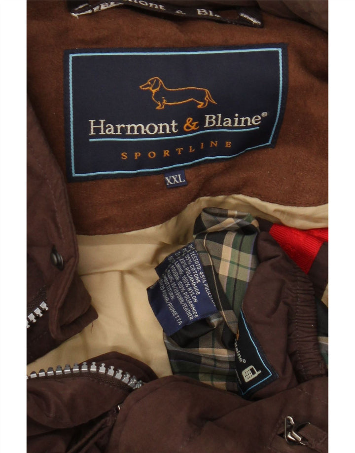 Casaco acolchoado masculino Harmont & Blaine UK 44 2XL poliéster marrom