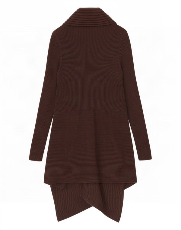 Suéter cardigã assimétrico Marks & Spencer Longline feminino Reino Unido 20 2XL marrom