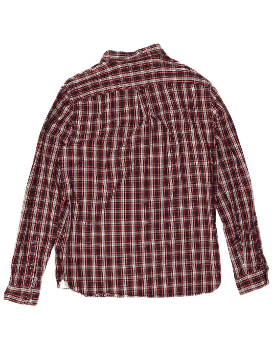 Camisa masculina de flanela Lacoste Regular Fit tamanho 40 algodão xadrez vermelho médio