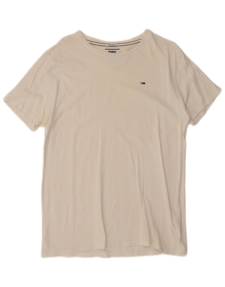 Camiseta masculina Tommy Hilfiger Regular Fit Top Médio Algodão Branco