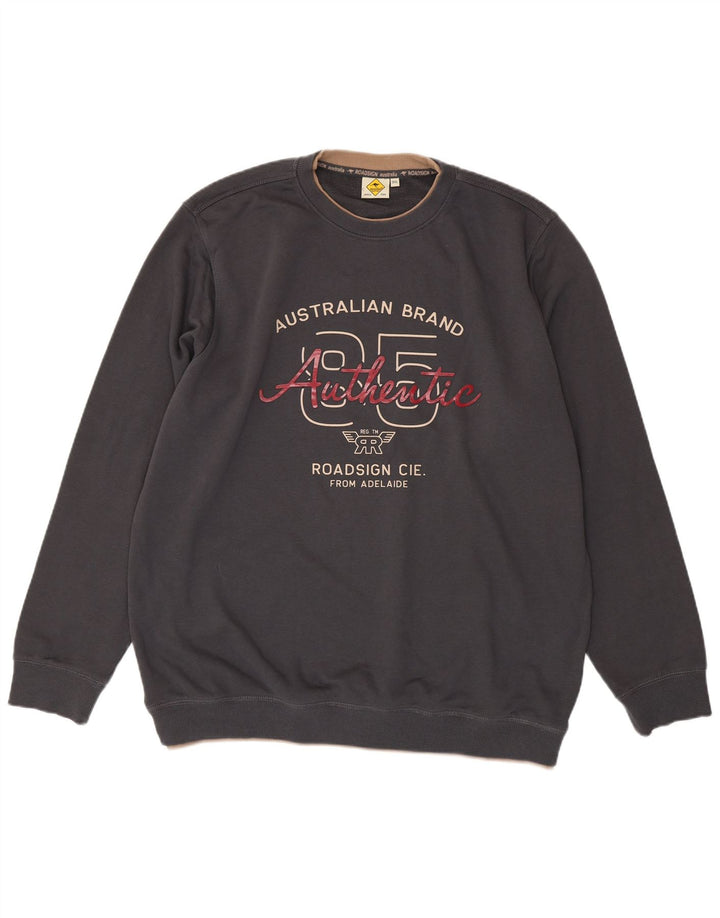 Roadsign moletom gráfico masculino jumper 3XL algodão cinza