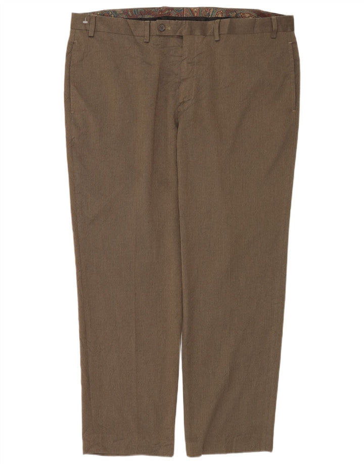 Calça masculina Ralph Lauren de terno reto W40 L30 cinza poliéster