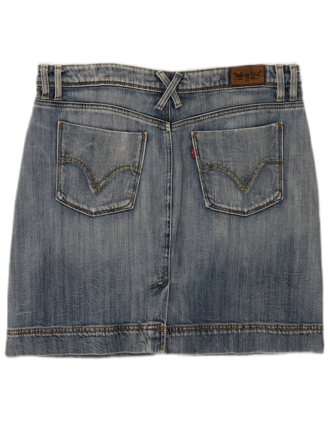 Mini saia jeans feminina LEVI'S grande W34 algodão azul