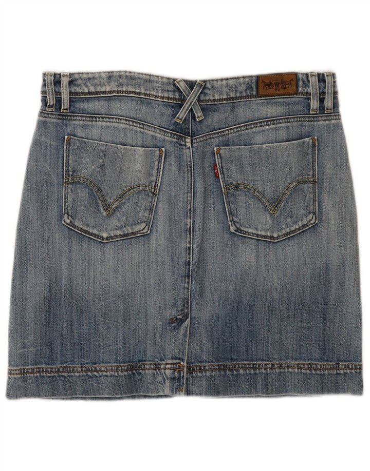 Mini saia jeans feminina LEVI'S grande W34 algodão azul