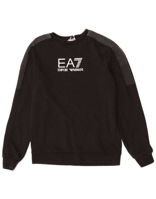 Emporio Armani Boys Graphic Sweatshirt Jumper 13-14 Years Black Sports