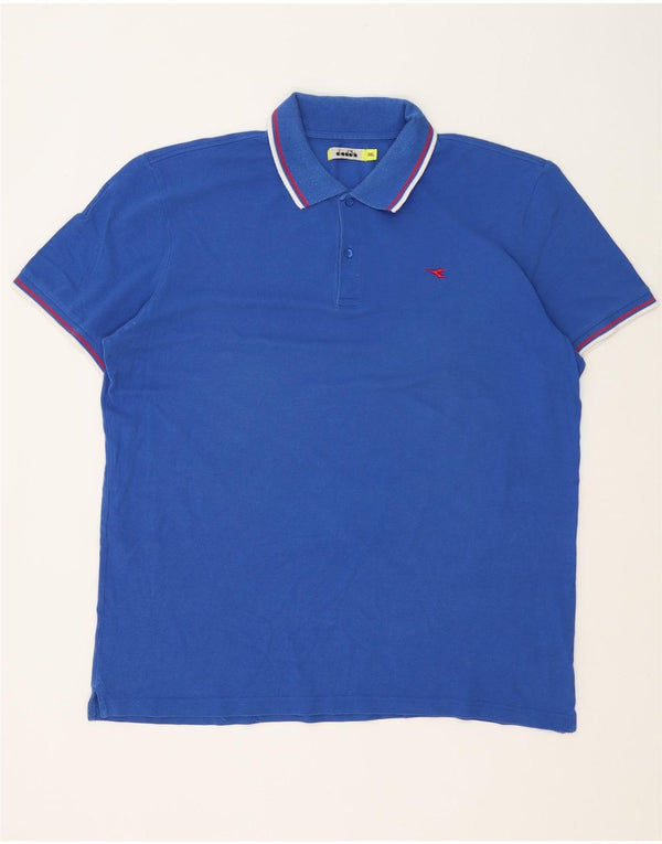 Camisa polo masculina Diadora 3XL algodão listrado azul