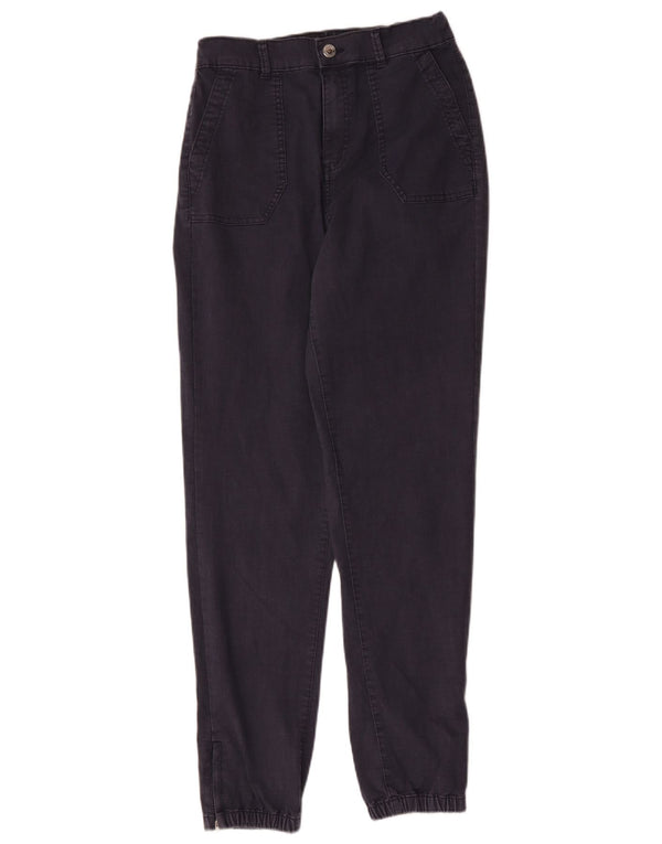 Calça jogger feminina Marks & Spencer Chino UK 10 pequena W28 L30 azul marinho