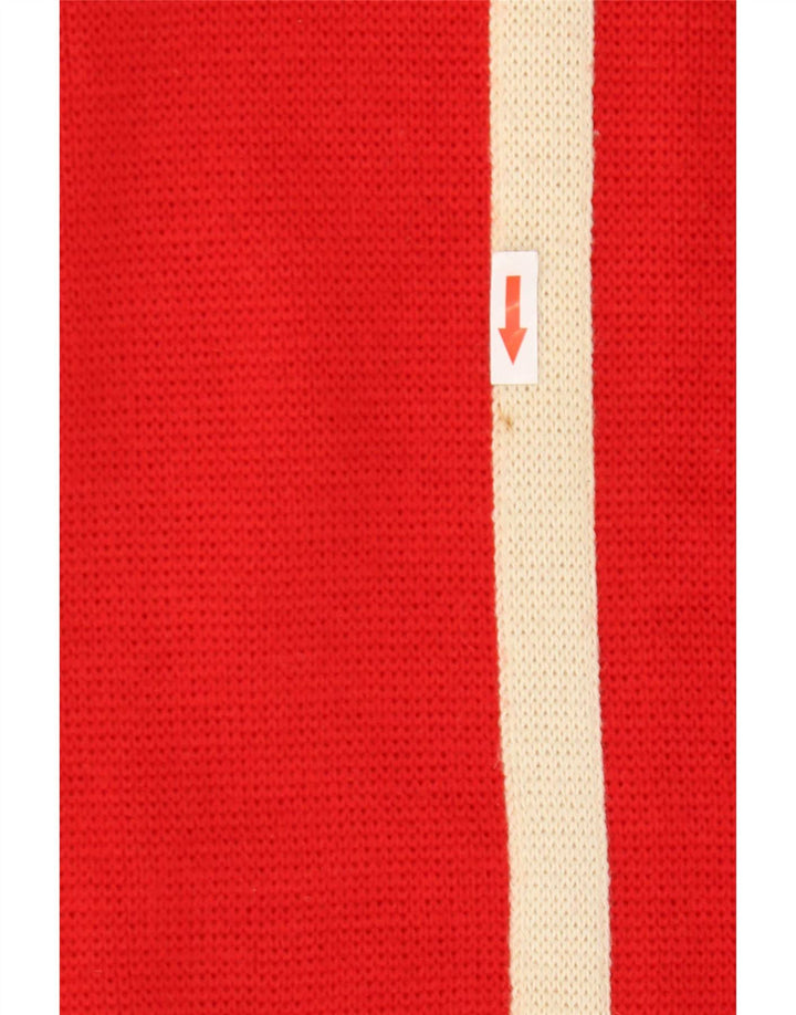 Suéter masculino Life Line com gola redonda e lã colorblock médio vermelho