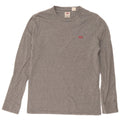 Top masculino Levi's Standard Fit manga comprida pequeno algodão manchado cinza