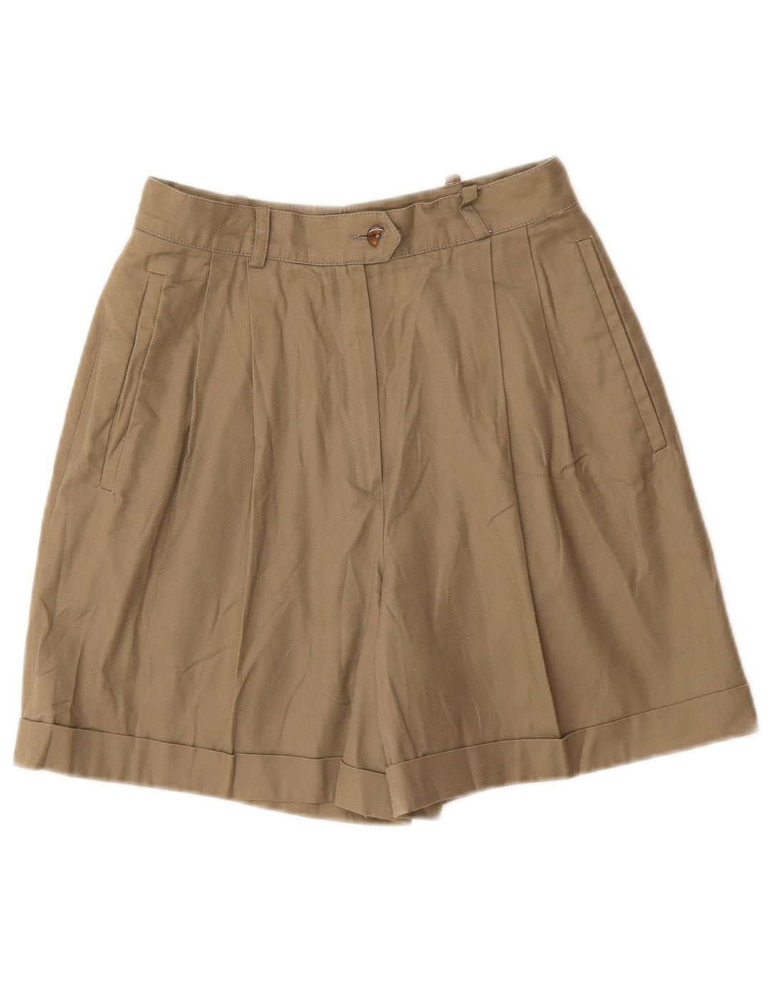 Shorts Chino Feminino VINTAGE Pegged IT 40 Pequeno W24 Algodão Bege