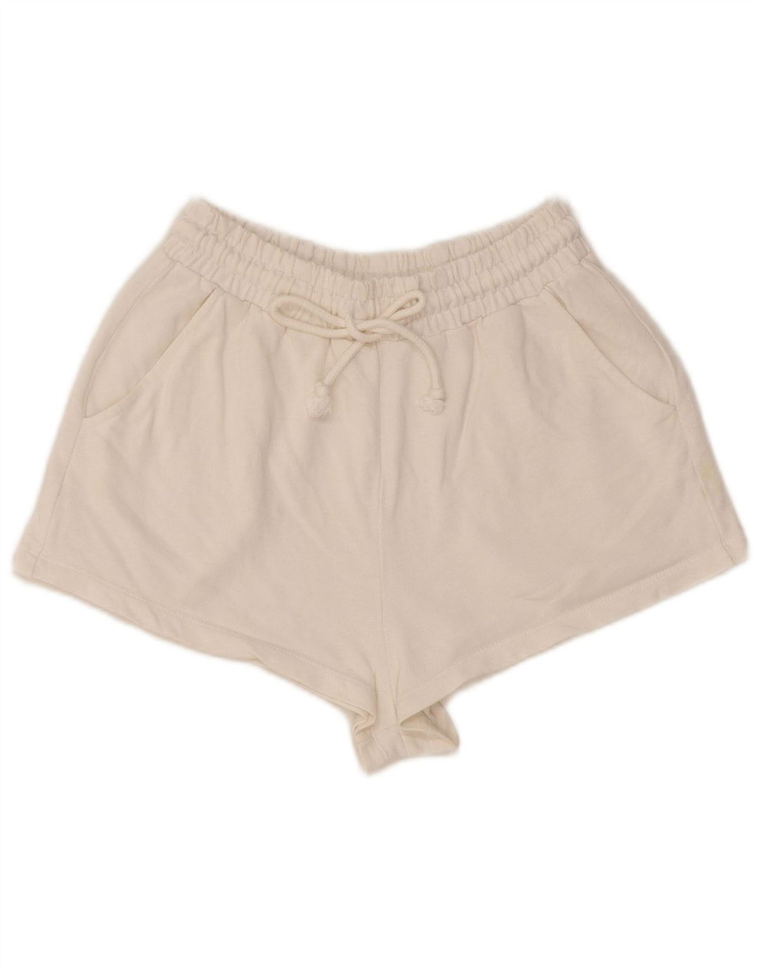Zara Womens Regular Hot Pants UK 8 Pequeno Algodão Branco