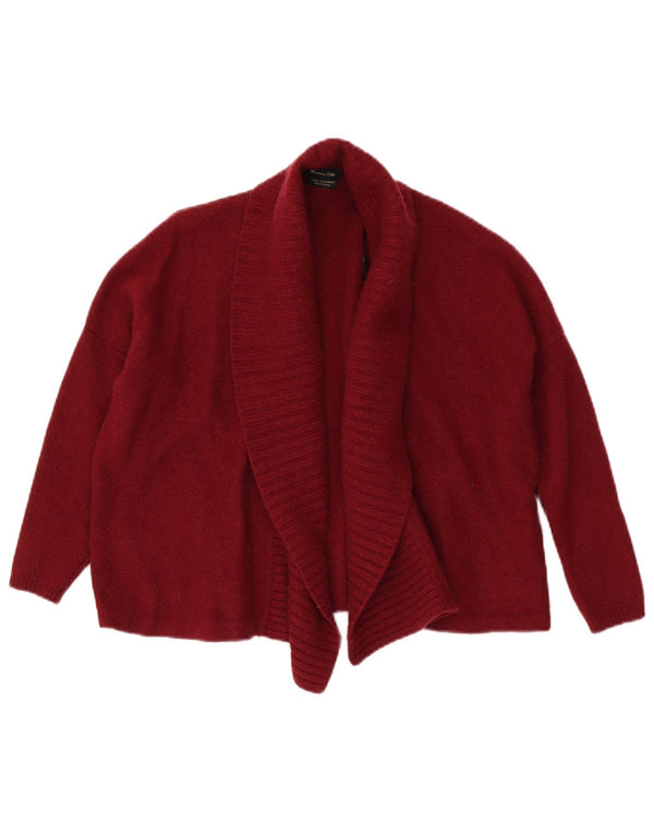 Suéter cardigã feminino Massimo Dutti, manga 3/4, Reino Unido 14 Médio Borgonha