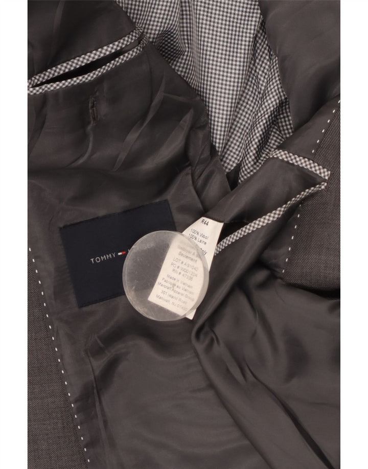 Jaqueta blazer masculina Tommy Hilfiger com 2 botões Reino Unido 38 lã cinza médio