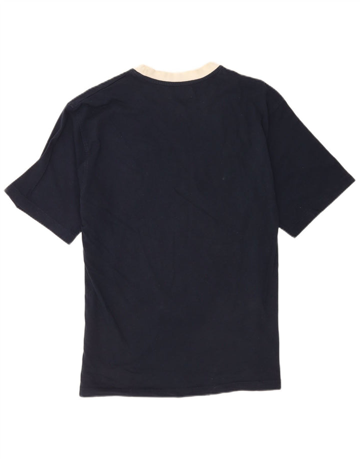 Camiseta masculina Fred Perry grande algodão azul marinho