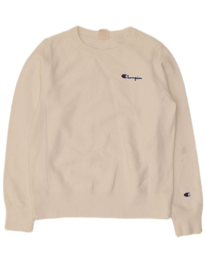 Jumper de moletom feminino Champion UK 16 grande algodão branco