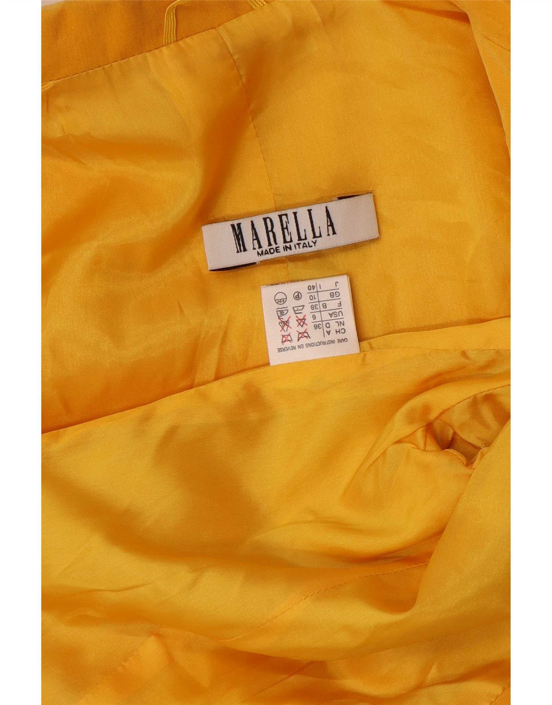 Jaqueta blazer feminina Marella de 3 botões Reino Unido 10 pequena viscose amarela