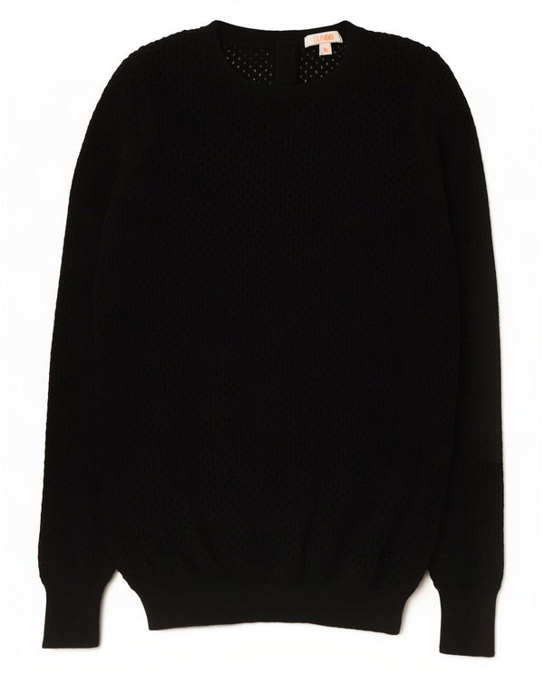 Sun68 Womens See Through Boat Neck Jumper Sweater UK 10 Small Black Cotton