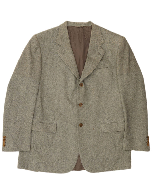 Jaqueta Blazer Masculina Etro com 3 Botões IT 54 2XL Lã Espinha de Peixe Verde
