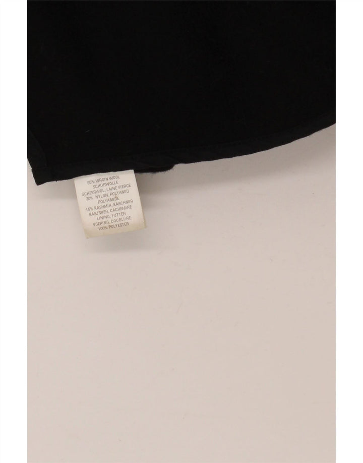 Casaco feminino vintage de lã preta tamanho único