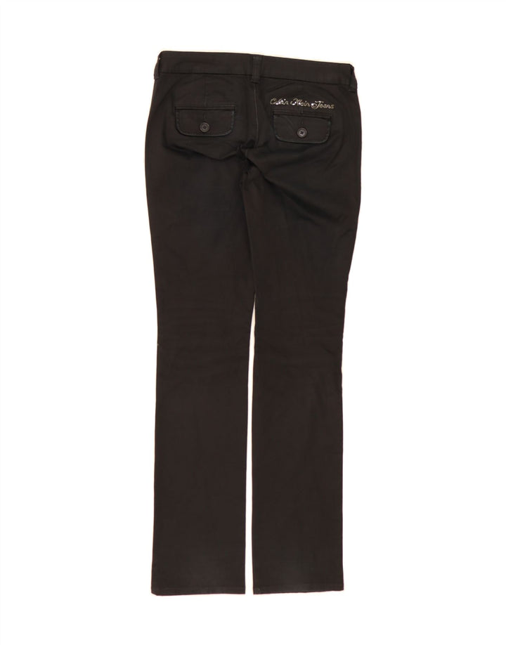 CALVIN KLEIN Womens Slim Chino Trousers W26 L32 Black Cotton Vintage Calvin Klein and Second-Hand Calvin Klein from Messina Hembry 