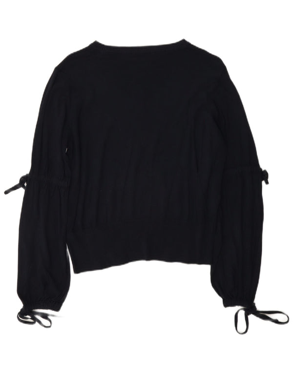 Suéter feminino Marks & Spencer com gola canoa Reino Unido 14 grande azul marinho