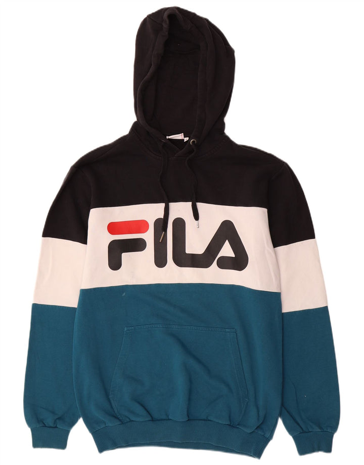Fila Mens Hoodie Jumper Pequeno Multicolorido Colorblock Algodão