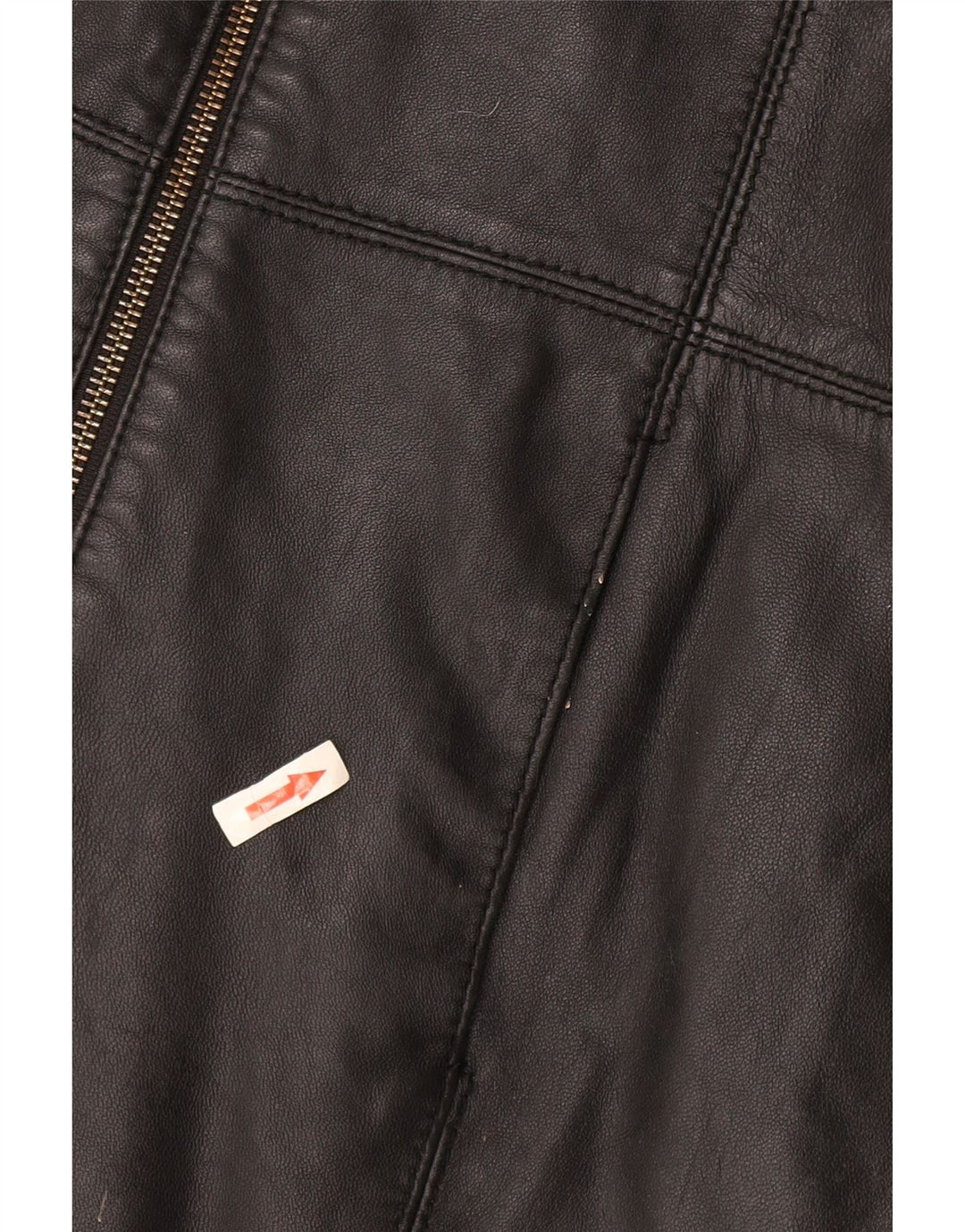Casaco de couro feminino Tommy Hilfiger Reino Unido 16 grande couro preto