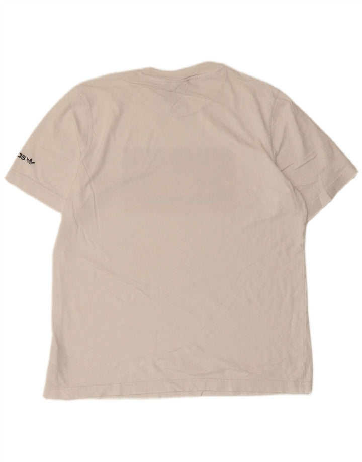 Adidas Mens Graphic T-Shirt Top Médio Algodão Branco