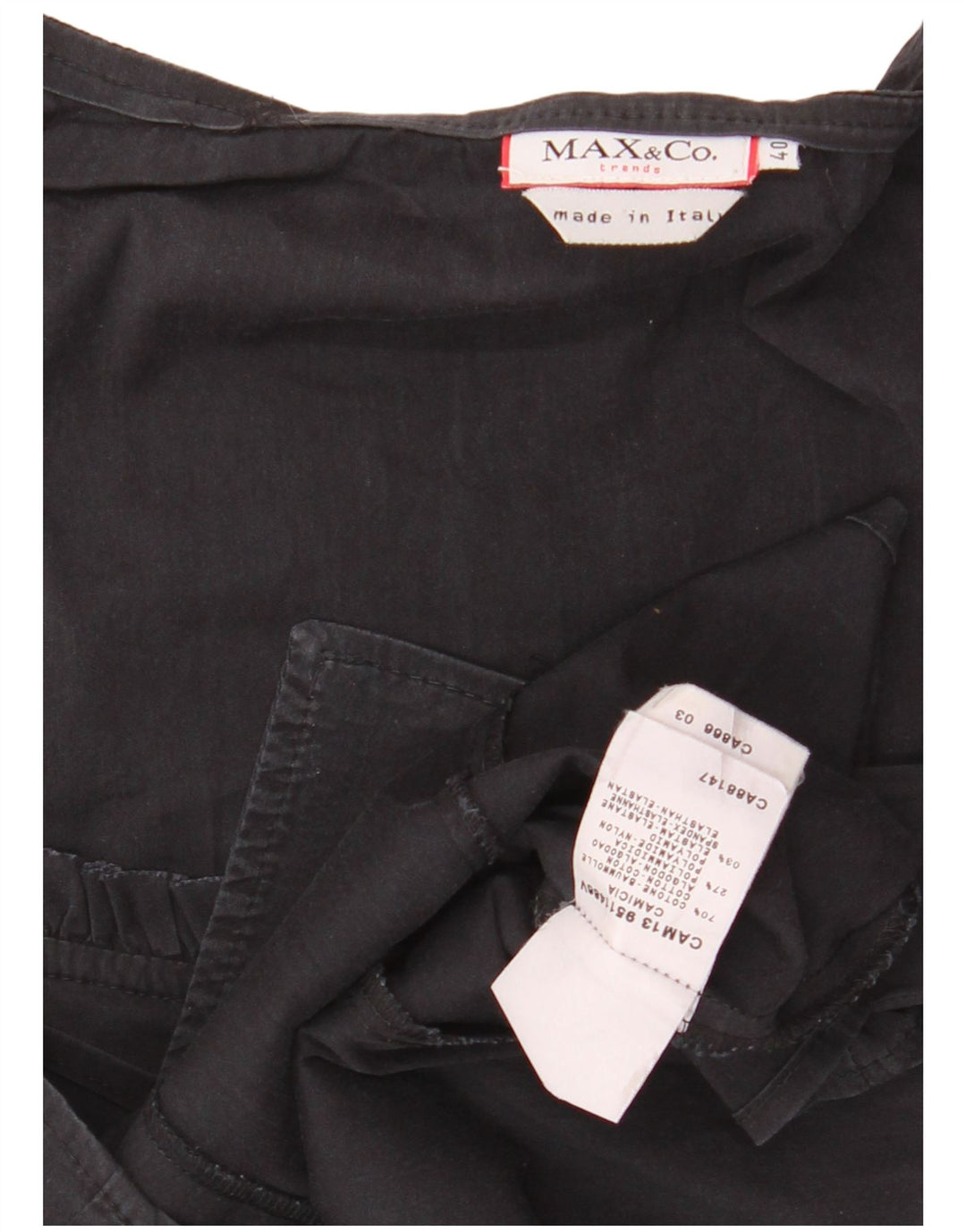 Blusa feminina com babados na frente, MAX & CO., 40 algodão preto pequeno