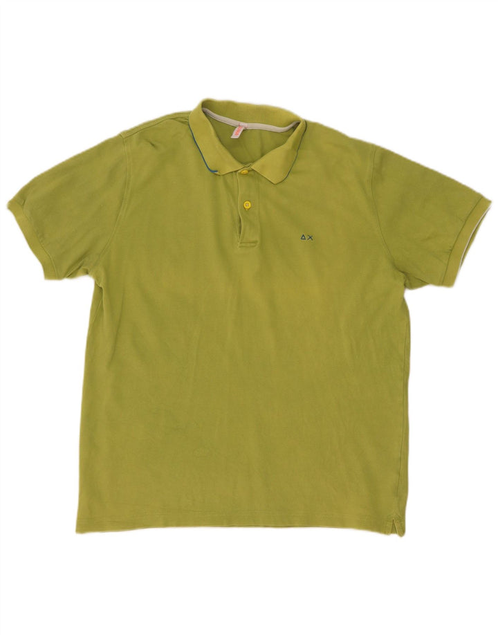 Camisa polo masculina Sun68 grande algodão verde