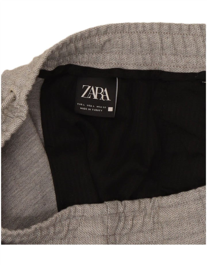 Calça de treino feminina Zara UK 16 grande cinza