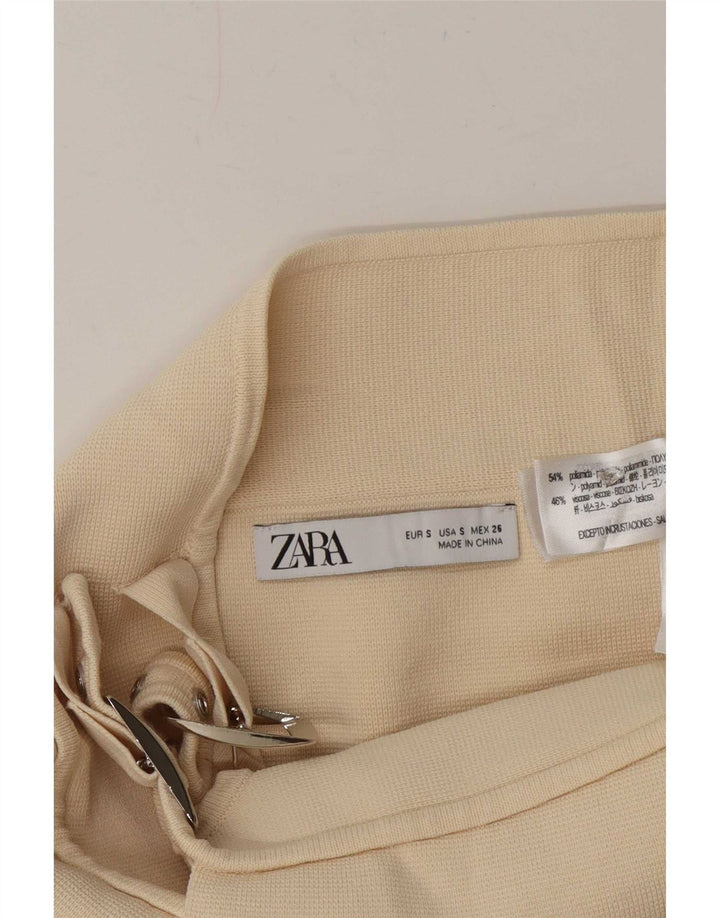 Zara Mini saia feminina pequena W26 off white poliamida