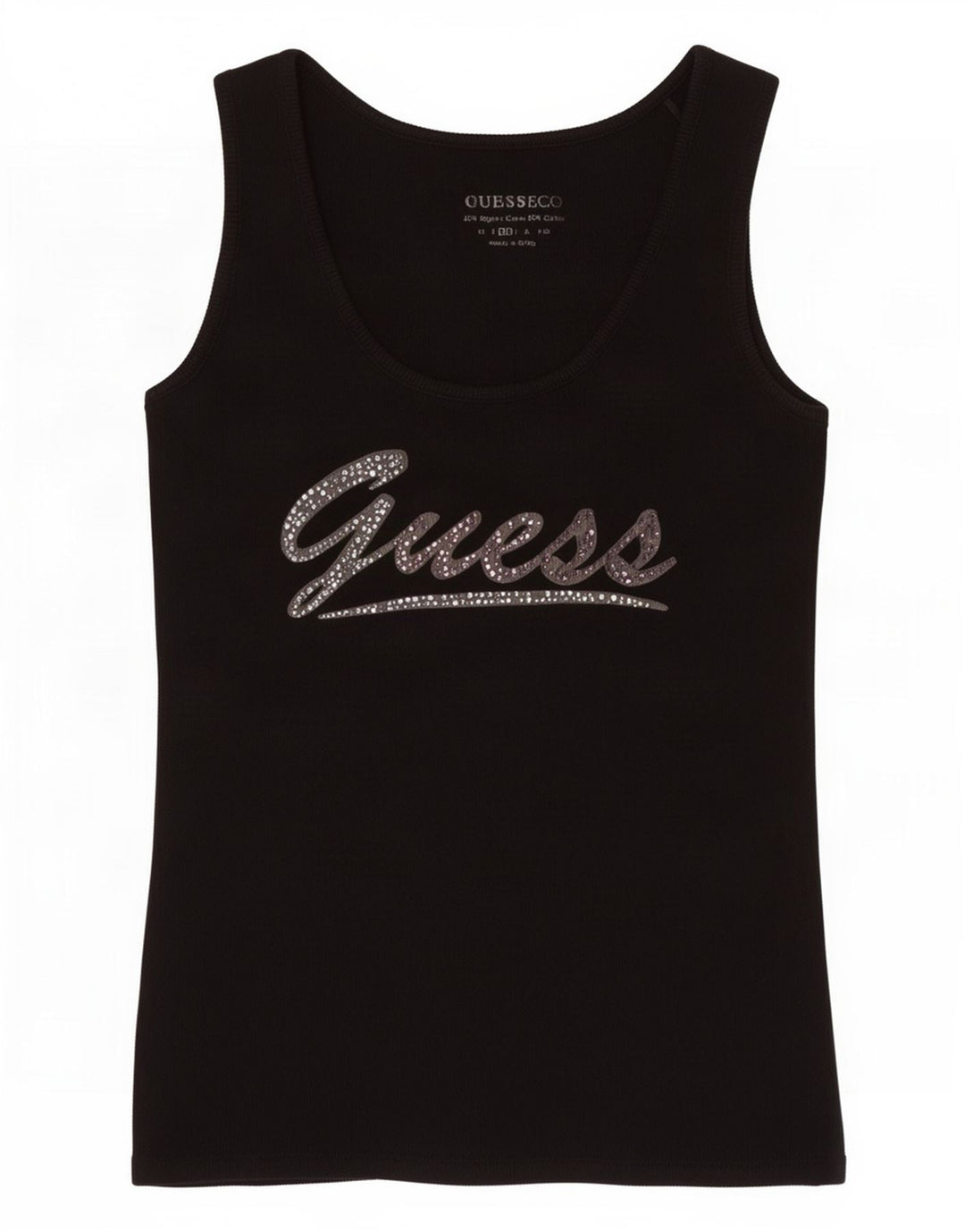 Colete feminino Guess com estampa gráfica UK 12 algodão preto médio