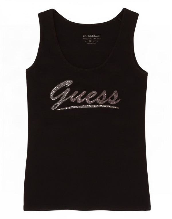 Colete feminino Guess com estampa gráfica UK 12 algodão preto médio