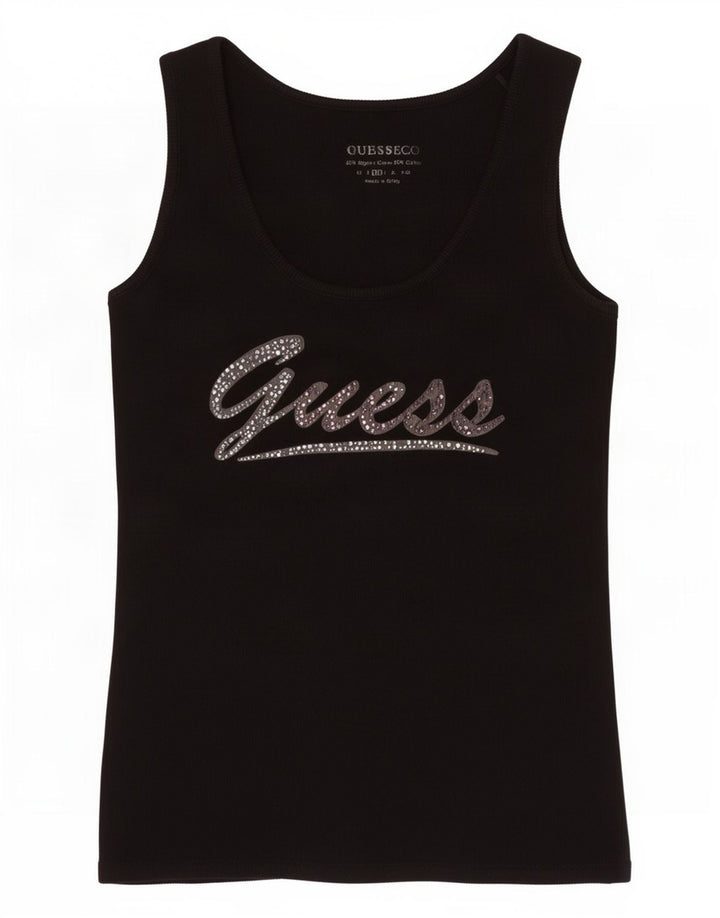 Colete feminino Guess com estampa gráfica UK 12 algodão preto médio