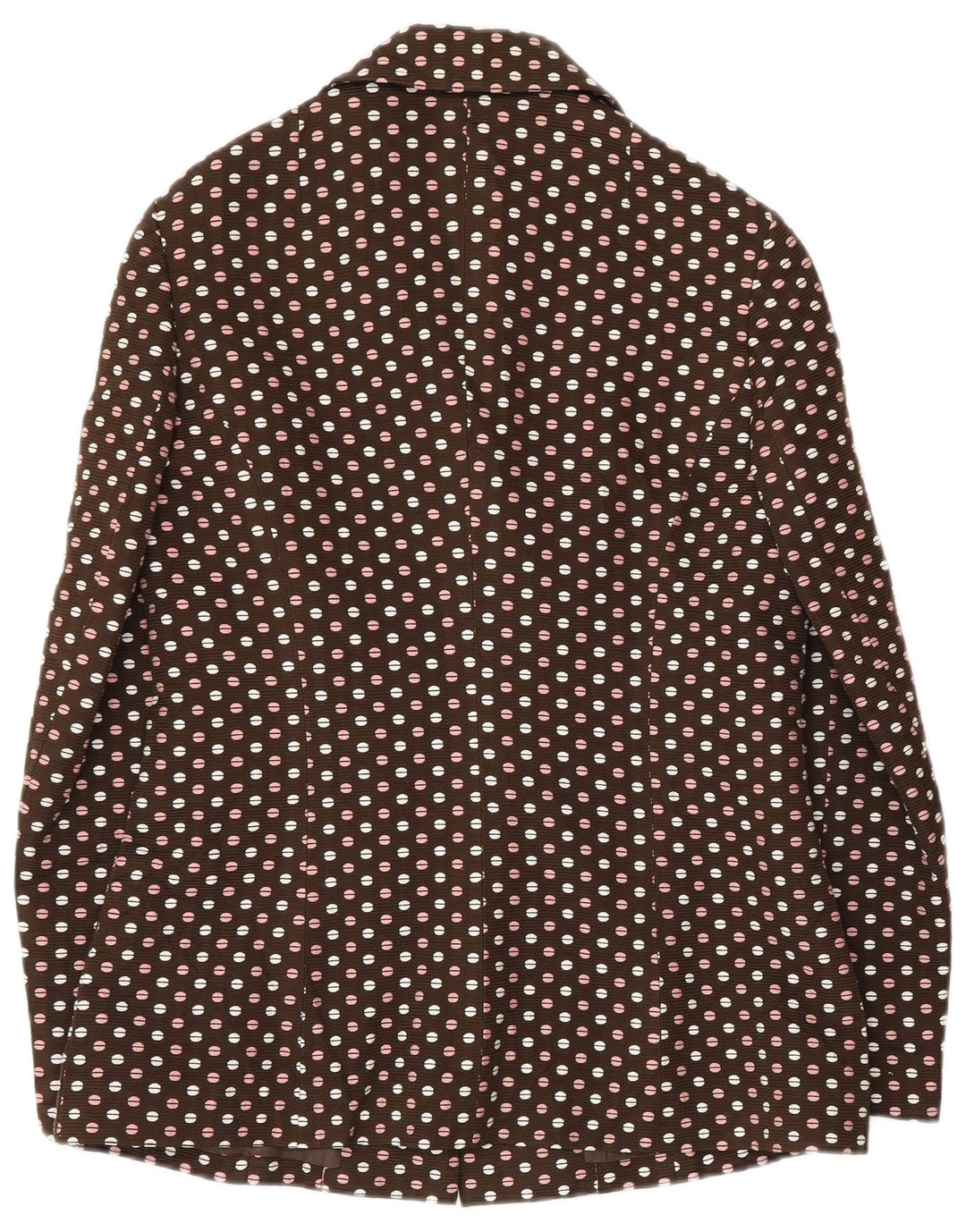 Conjunto feminino vintage de 3 botões e 2 peças IT 48 XL marrom bolinhas