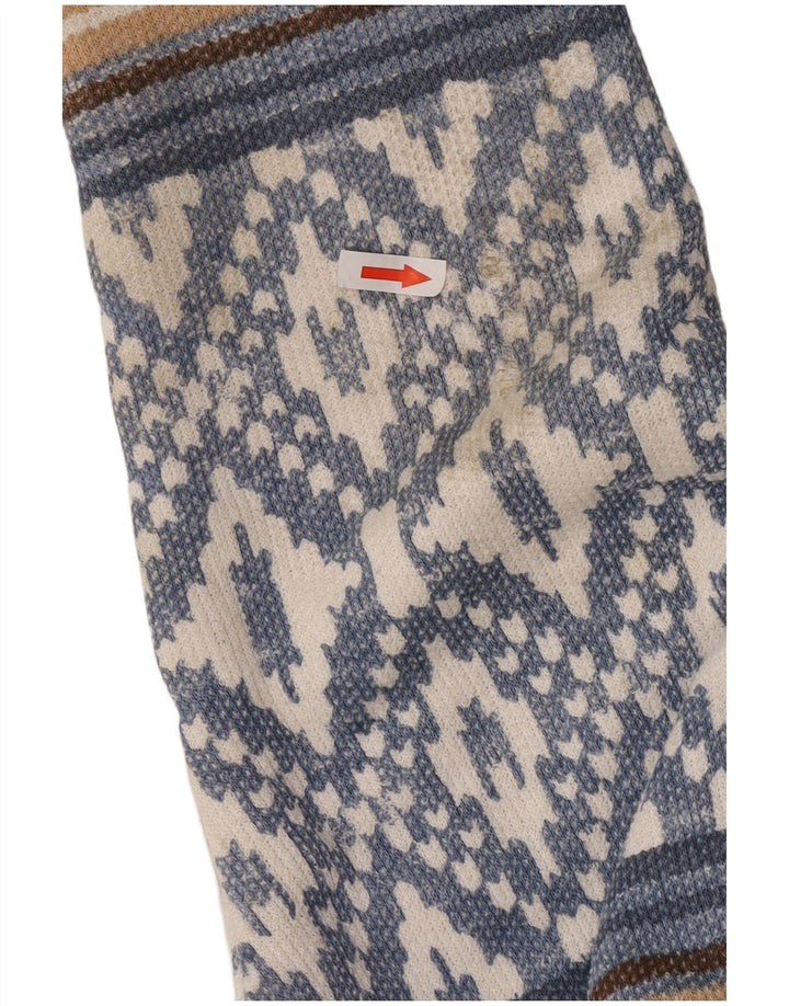 Jaqueta Sherpa aberta grande O'Neal feminina UK 16 grande azul geométrica