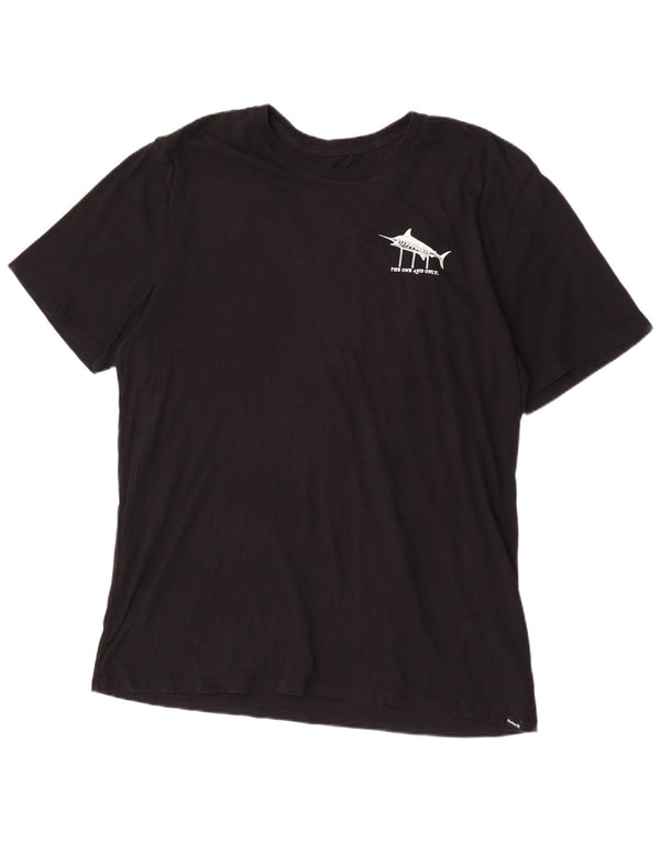 Camiseta gráfica masculina Hurley Top 2XL algodão preto